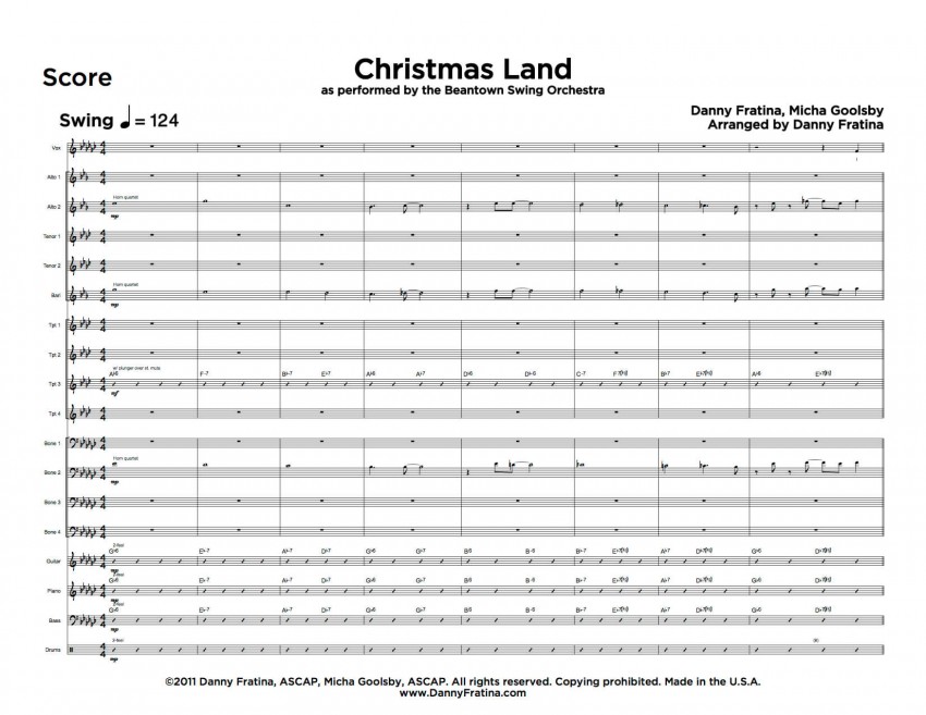 Christmas Land score sample