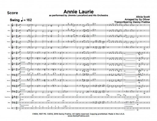 Annie Laurie score sample