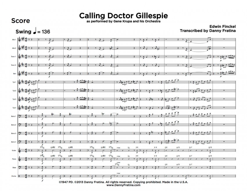 Calling Doctor Gillespie score sample