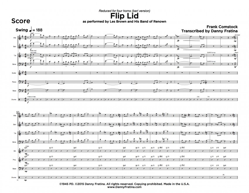 Flip Lid 4-horns score sample