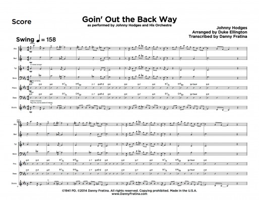 Goin' Out the Back Way score sample