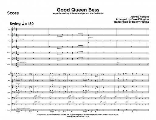 Good Queen Bess score sample