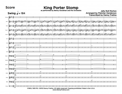 King Porter Stomp score sample