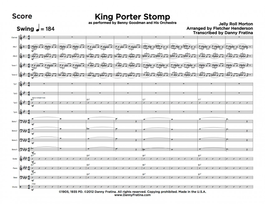 King Porter Stomp score sample