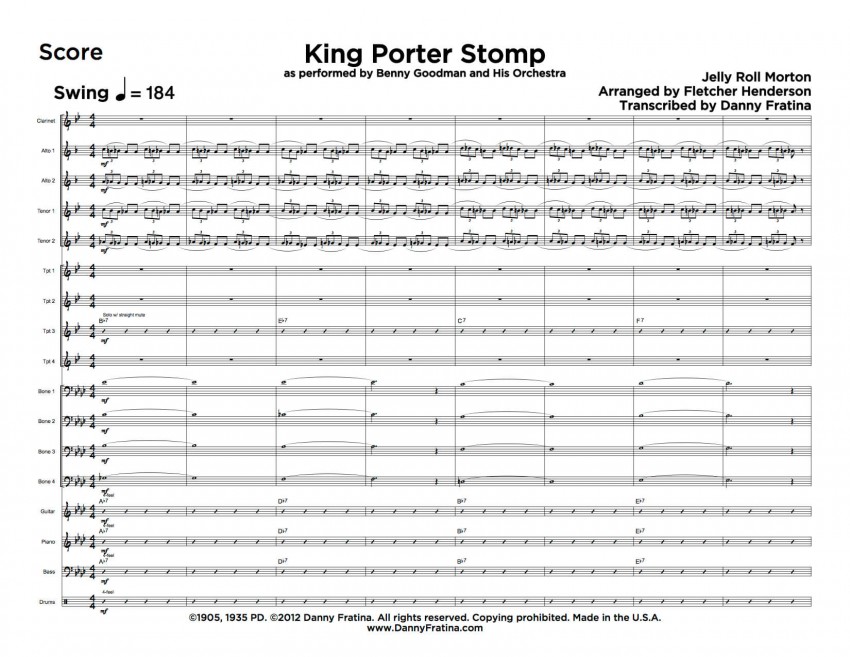 King Porter Stomp score sample