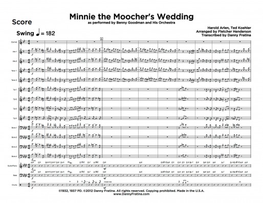Minnie the Moocher's Wedding score sample