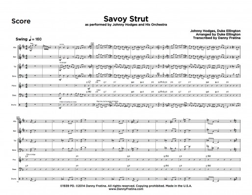 Savoy Strut score sample