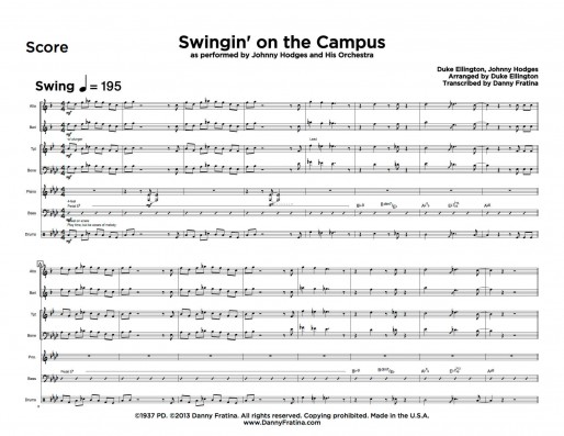 Swingin' On The Campus score sample