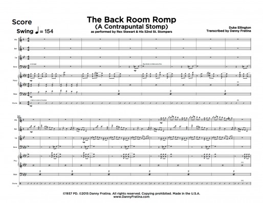 The Back Room Romp (A Contrapuntal Stomp) score sample
