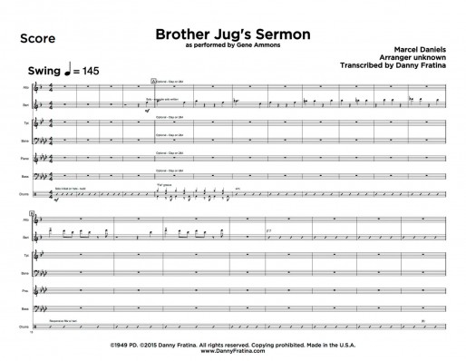 Brother Jug's Sermon score sample