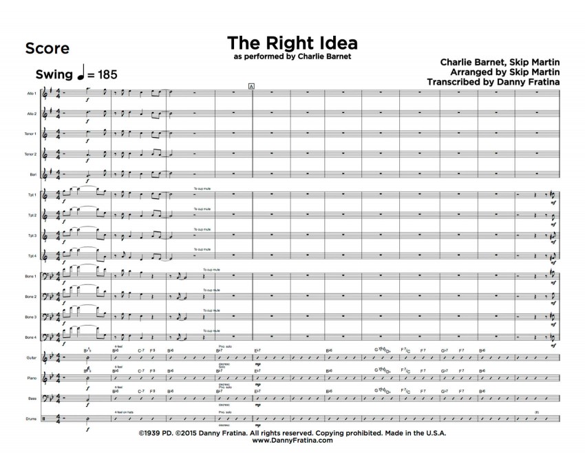 The Right Idea score sample