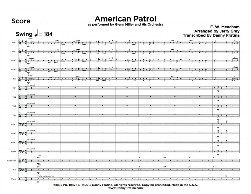 American Patrol score sample
