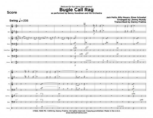 Bugle Call Rag 4-horns score sample