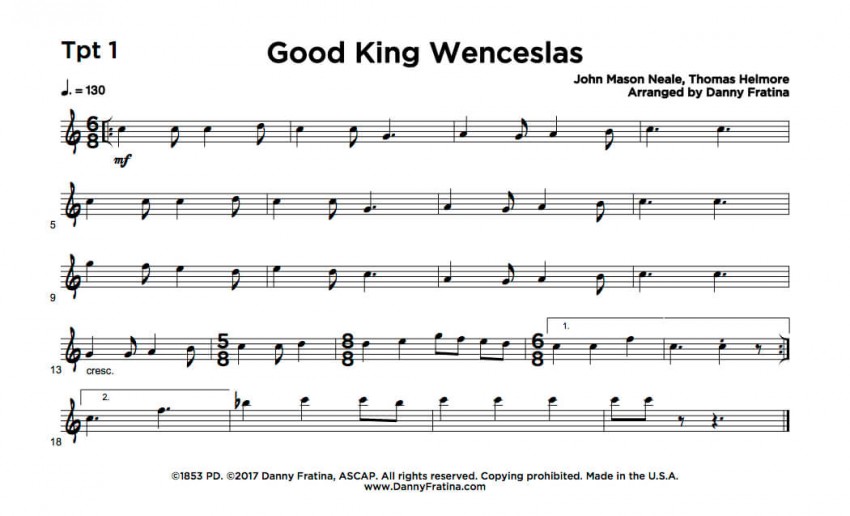 Good King Wenceslas - Tpt 1