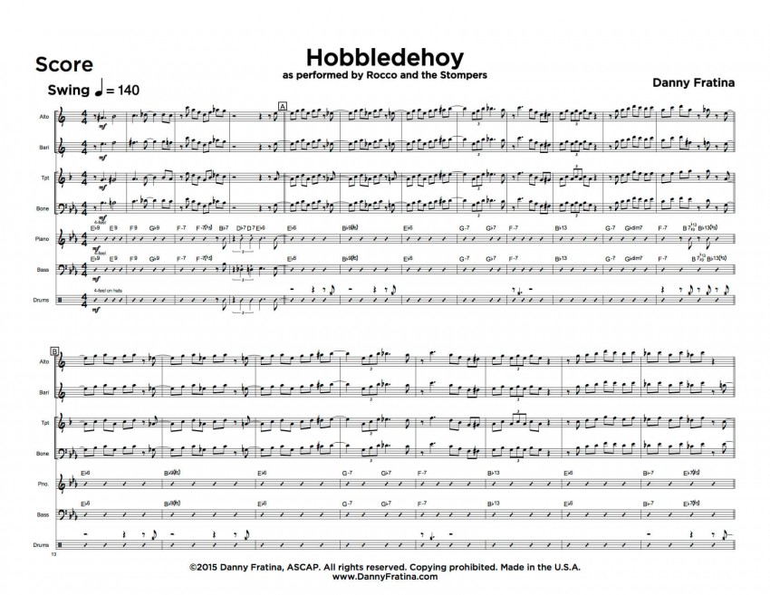 Hobbledehoy score sample