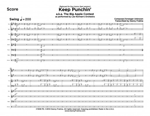 Keep Punchin' 4-horns score sample