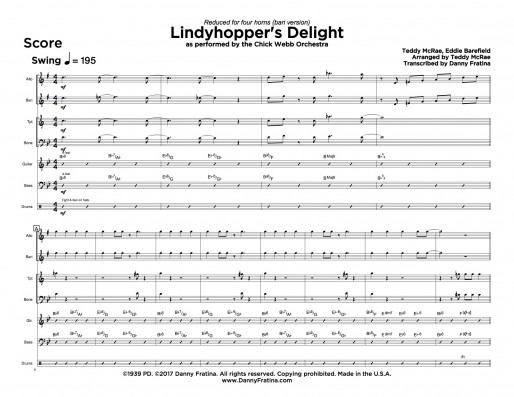 Lindyhopper's Delight 4-horns score sample