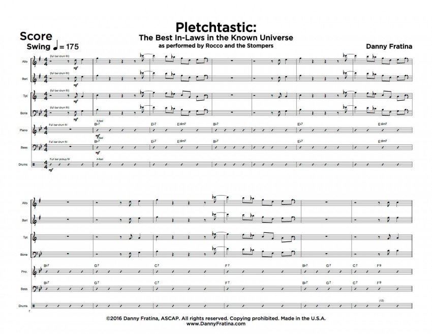 Pletchtastic score sample