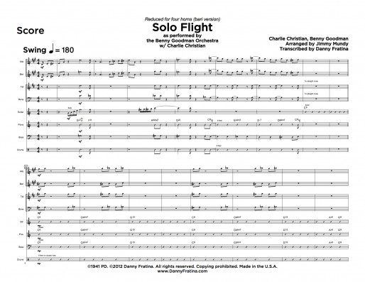 Solo Flight 4-horns score sample