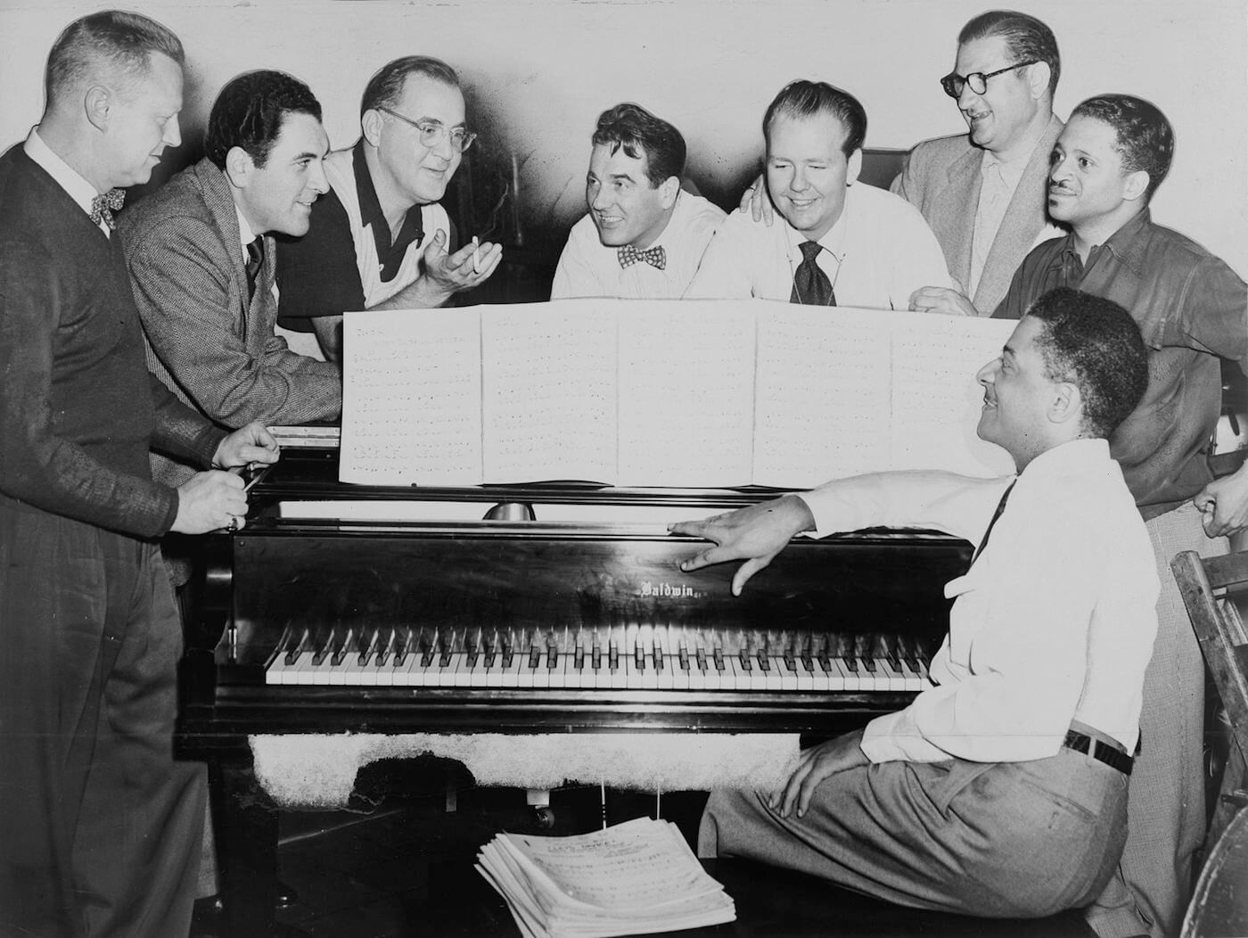 Benny Goodman rehearsing with his big band
