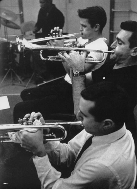 Conte Condoli playing lead with Chet Baker big band