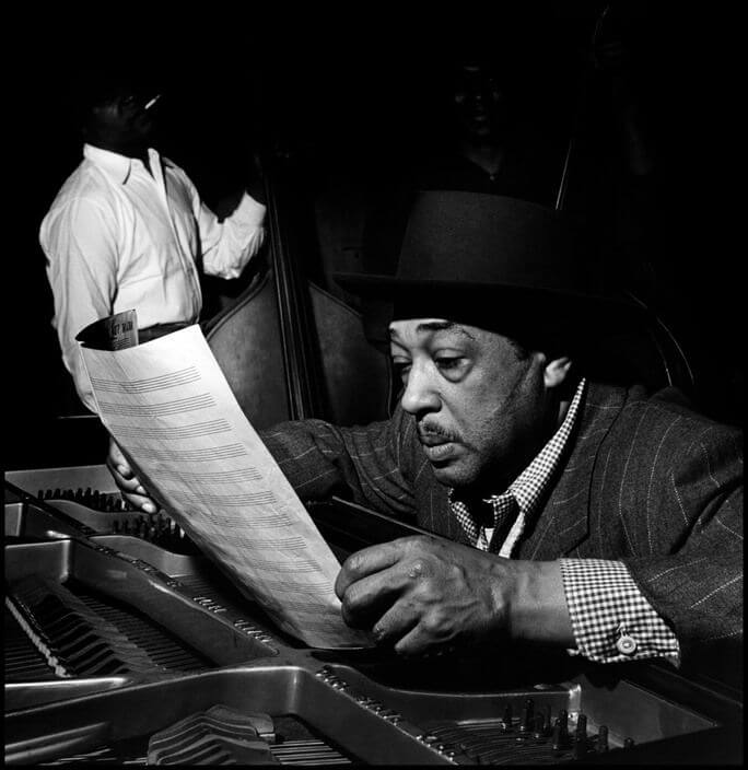 Duke Ellington rehearsing his jazz orchestra