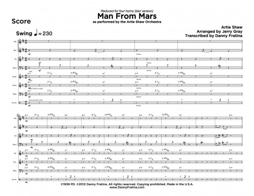 Man From Mars 4-horns score sample